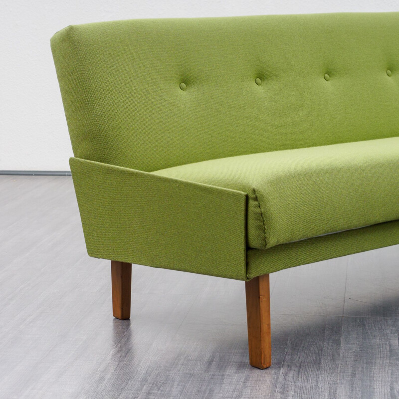 Vintage sofa fold-out daybed, professionally reupholstered 1960