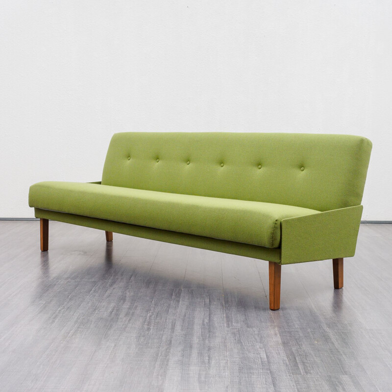 Vintage sofa fold-out daybed, professionally reupholstered 1960