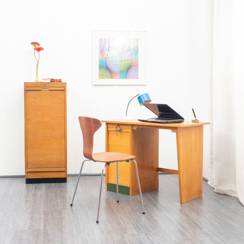 Vintage small desk, industrial style 1950