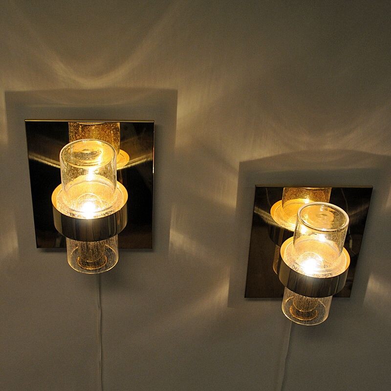 Vintage pair of Høvik wall lamps mod 7382 by Jonas Hidle 1970