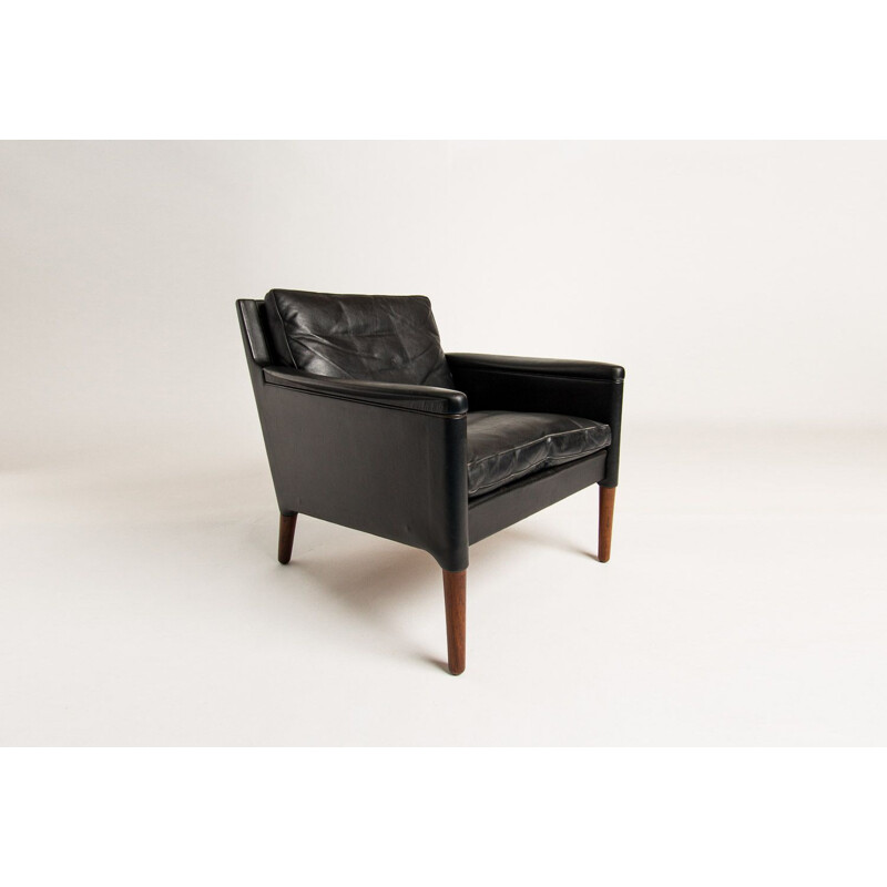 Vinatage chair in leather and rosewood by Kurt Ostervig Danish 1950