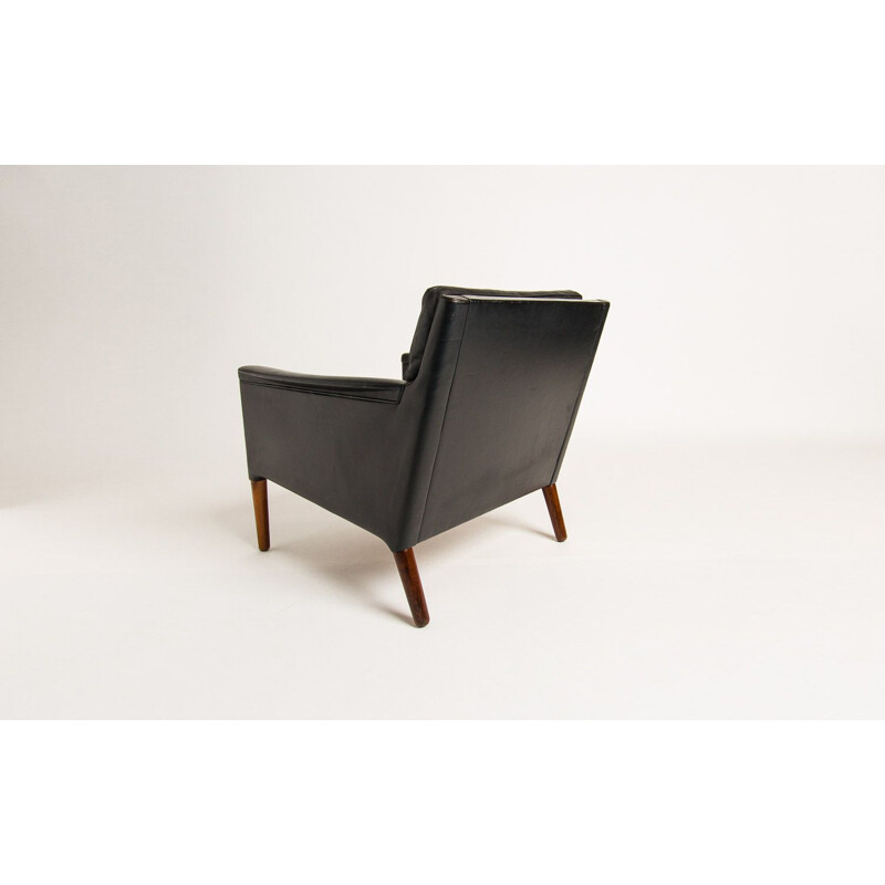 Vinatage chair in leather and rosewood by Kurt Ostervig Danish 1950