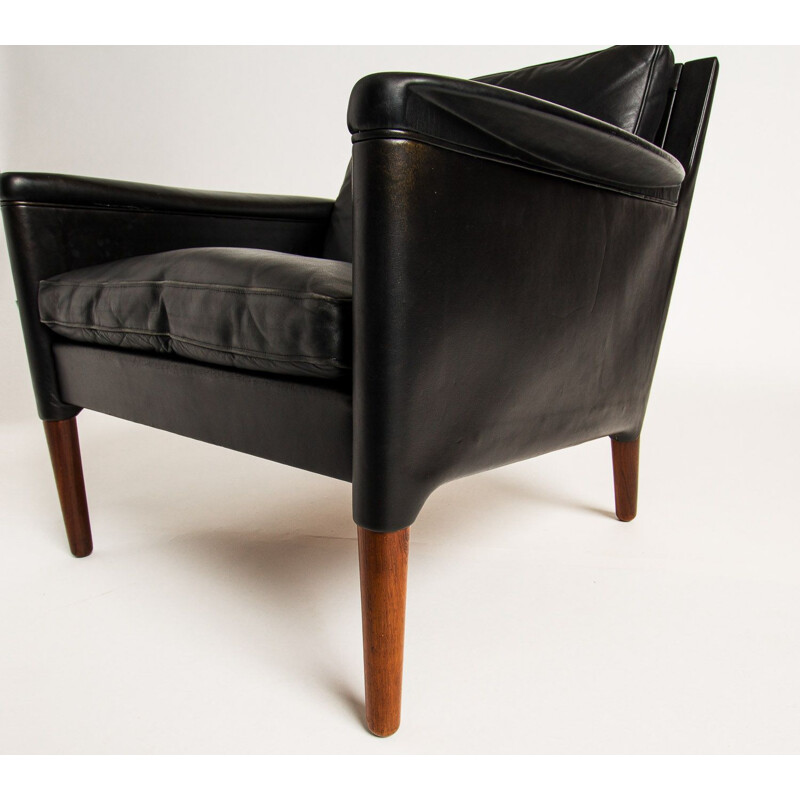Vinatage chair in leather and rosewood by Kurt Ostervig Danish 1950