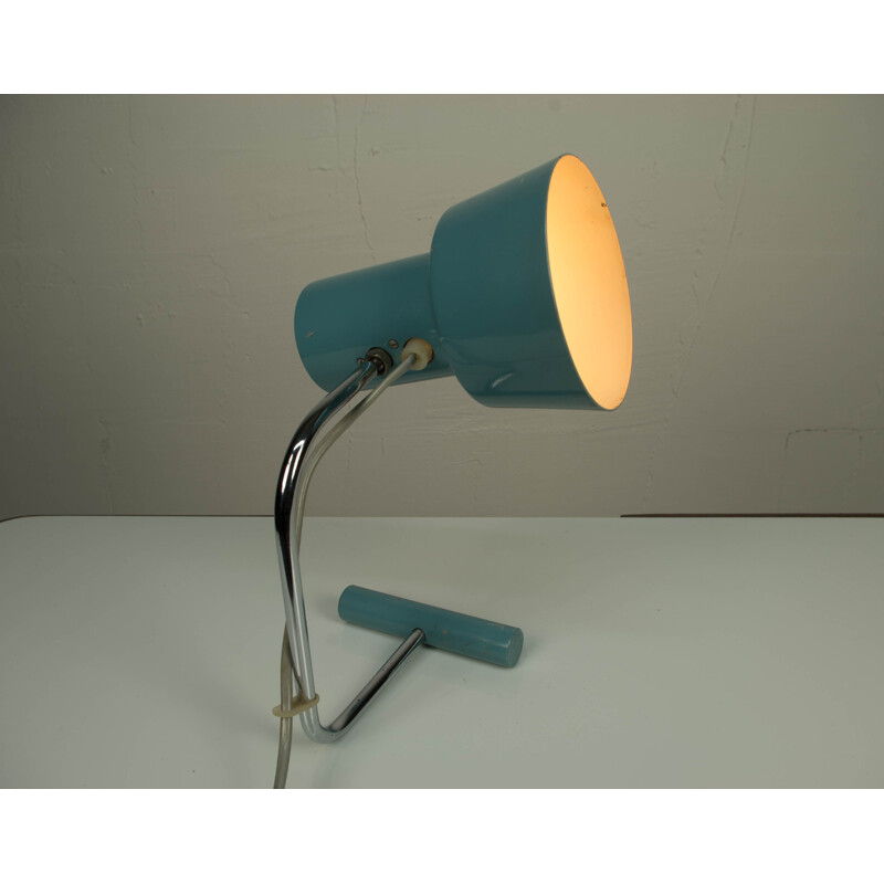 Vintage blue table lamp by Josef Hurka for Napako, 1970