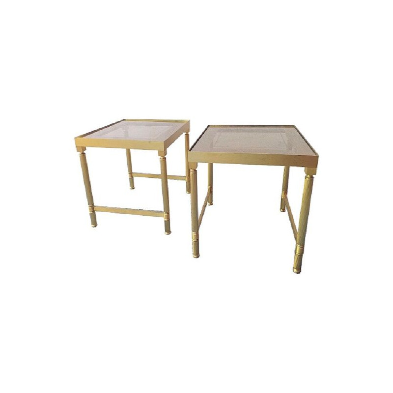 Pair of vintage coffee table maison Jansen 1970