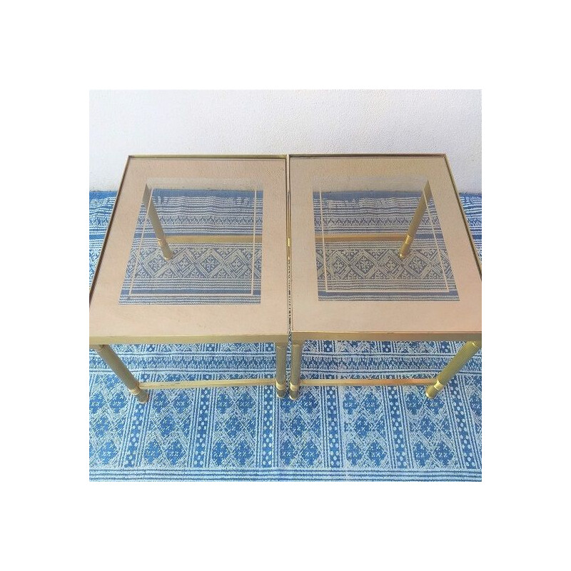 Pair of vintage coffee table maison Jansen 1970