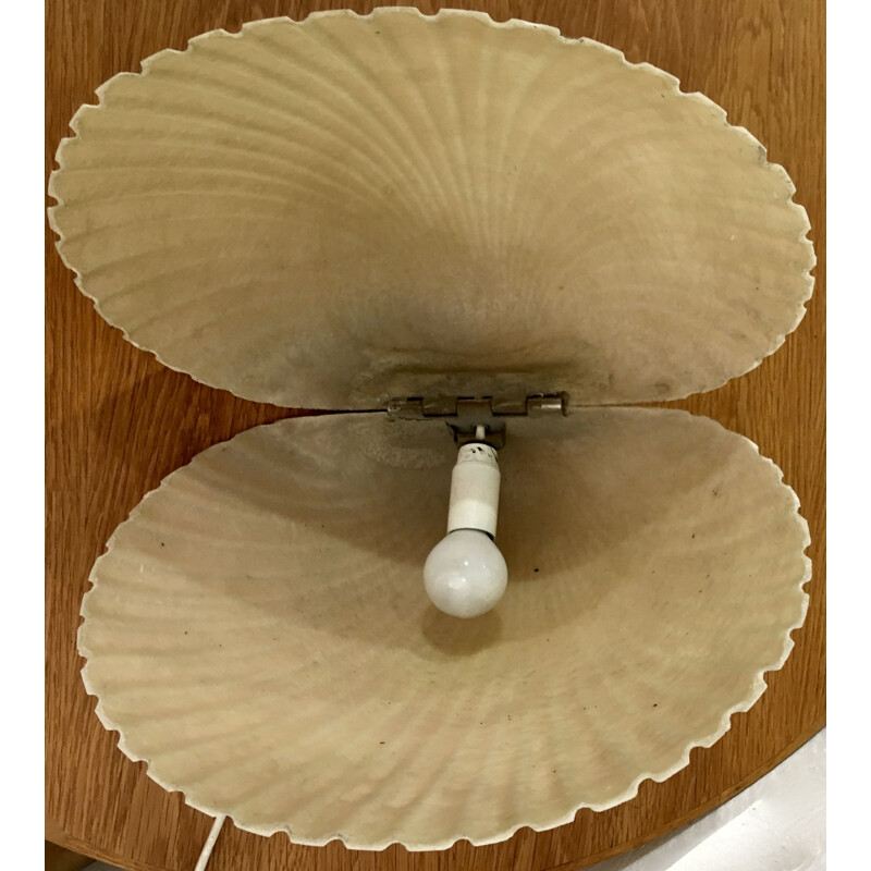 Vintage seashell lamp by André Cazenave, France 1970