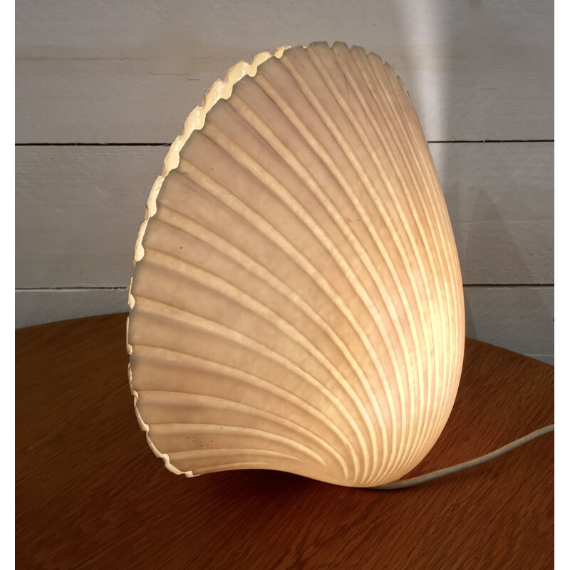 Lampe vintage coquillage par André Cazenave, France 1970