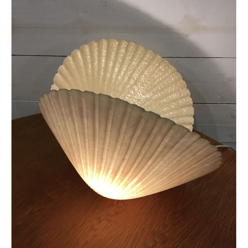 Vintage seashell lamp by André Cazenave, France 1970