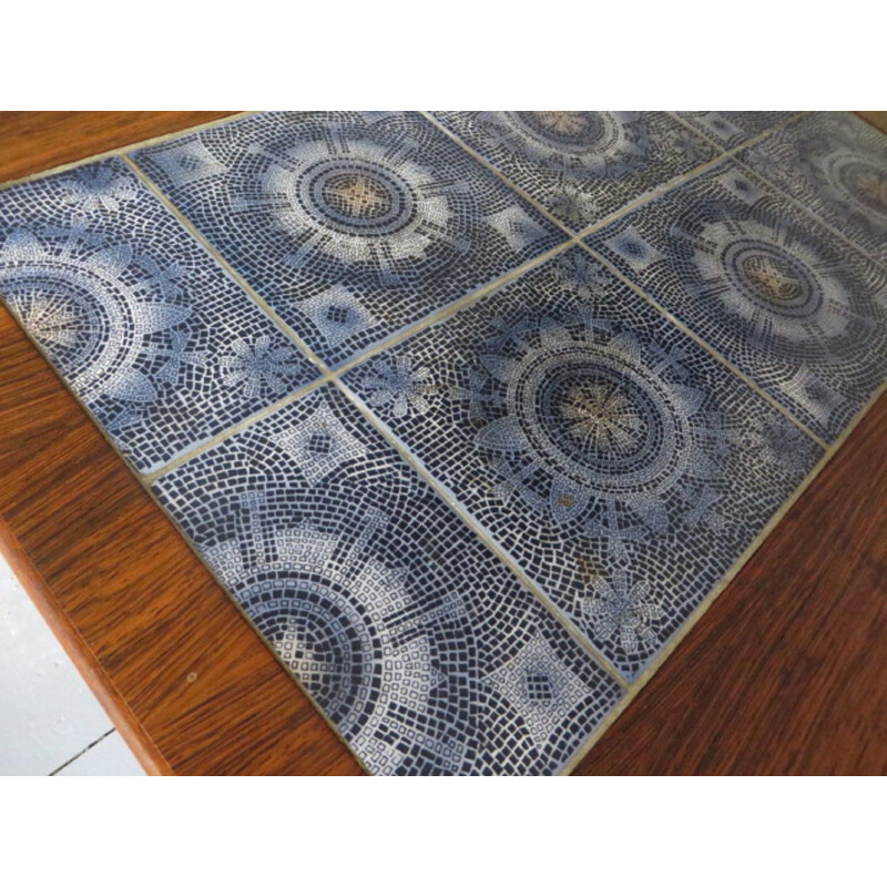 Vintage coffee table in rosewood and ceramic tiles, Denmark 1960