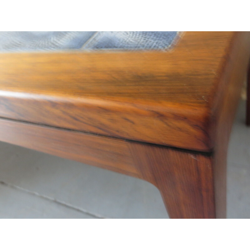 Vintage coffee table in rosewood and ceramic tiles, Denmark 1960