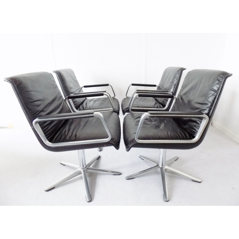 Set of 4 chairs vintage Wilkhahn Delta 2000 by Delta Group 1960