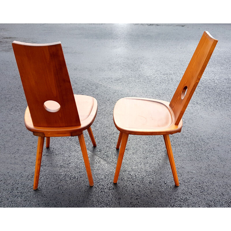 Coppia di sedie brutaliste vintage degli anni '70