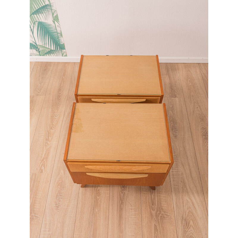 Vintage pair of bedside tables in teak and ashwood, 1950s