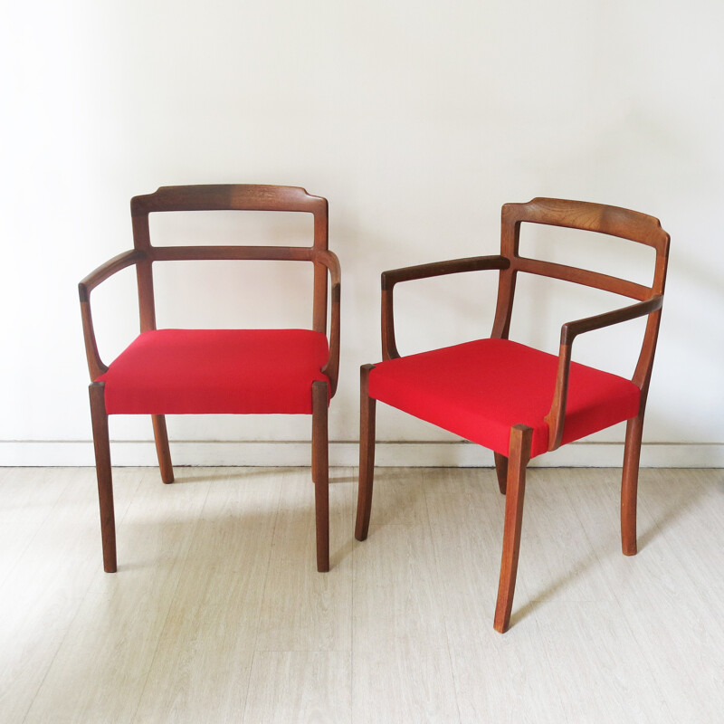 Ensemble de 6 chaises à repas AJ Iversen, Ole WANSCHER - 1960