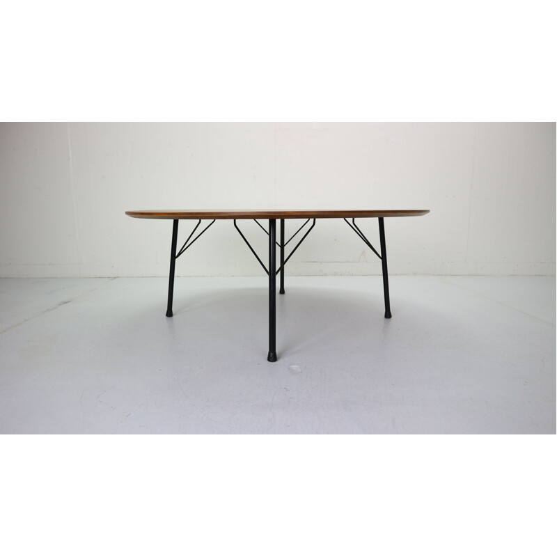 Vintage round teak coffee table, Dutch Design, by Cees Braakman for Pastoe, 1960s