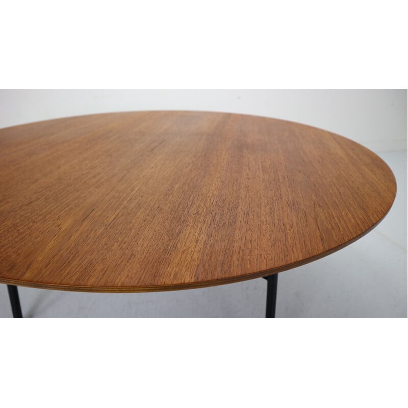 Vintage round teak coffee table, Dutch Design, by Cees Braakman for Pastoe, 1960s