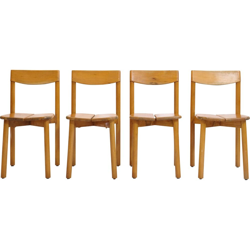 Set of 4 vintage chairs by Pierre Gautier Delaye at the Vergnères editions, 1950s.