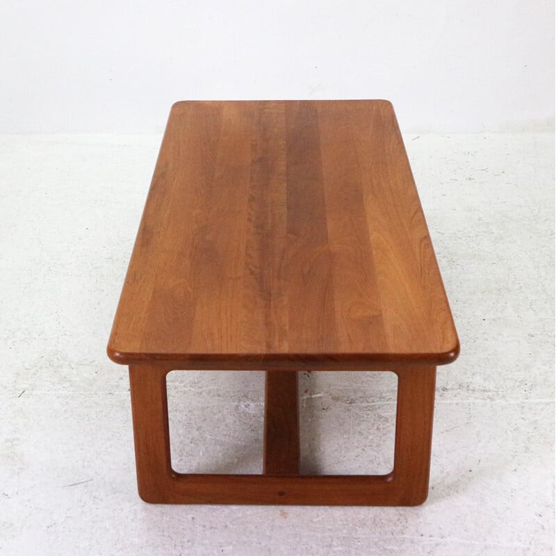 Vintage large solid teak coffee table by Burchardt-Nielsen, 1970s