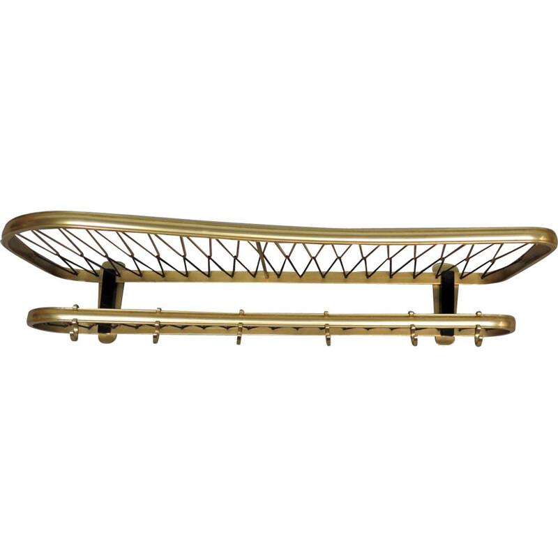 Vintage organic shape golden aluminium coat rack