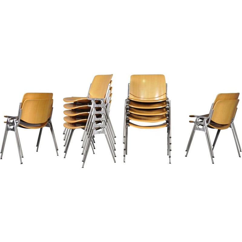 Vintage Stacking Dining Chairs Model DSC-106 by Giancarlo Piretti for Anonima Castelli, 1970s