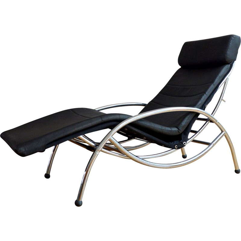 Vintage long rocking and lounge chair 1970 