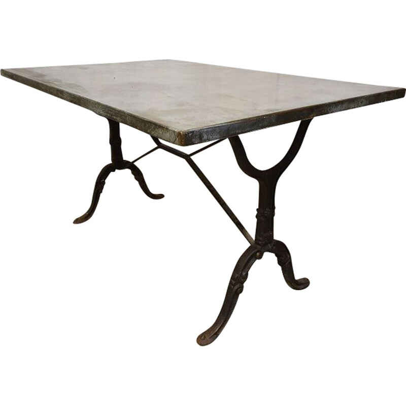 Vintage bistro table in cast iron metal 1940