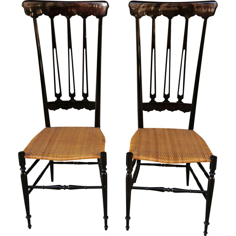 Set of 2 vintage chairs Chiavari Midcentury 1950