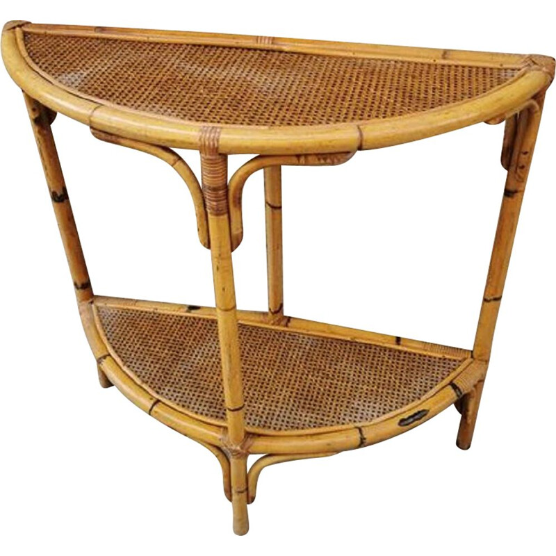 Vintage console in Bamboo and Rattan 1960