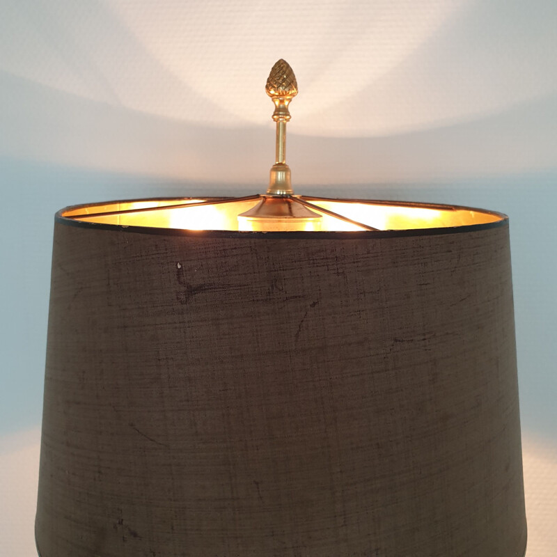 Vintage brass pineapple leaf table lamp by S.A. Boulanger, 1970s