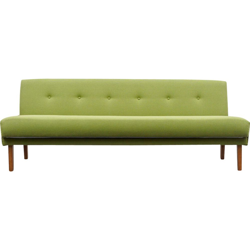 Vintage sofa fold-out daybed, professionally reupholstered 1960