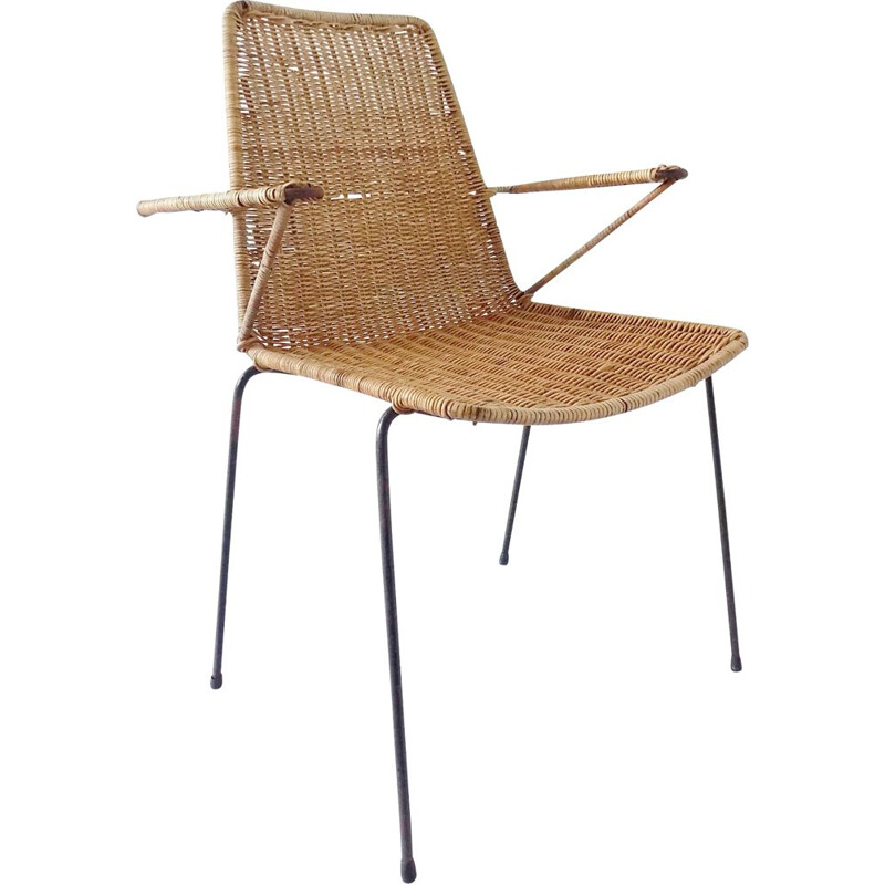 Basket chaise vintage Vintage par Gian Franco 1950