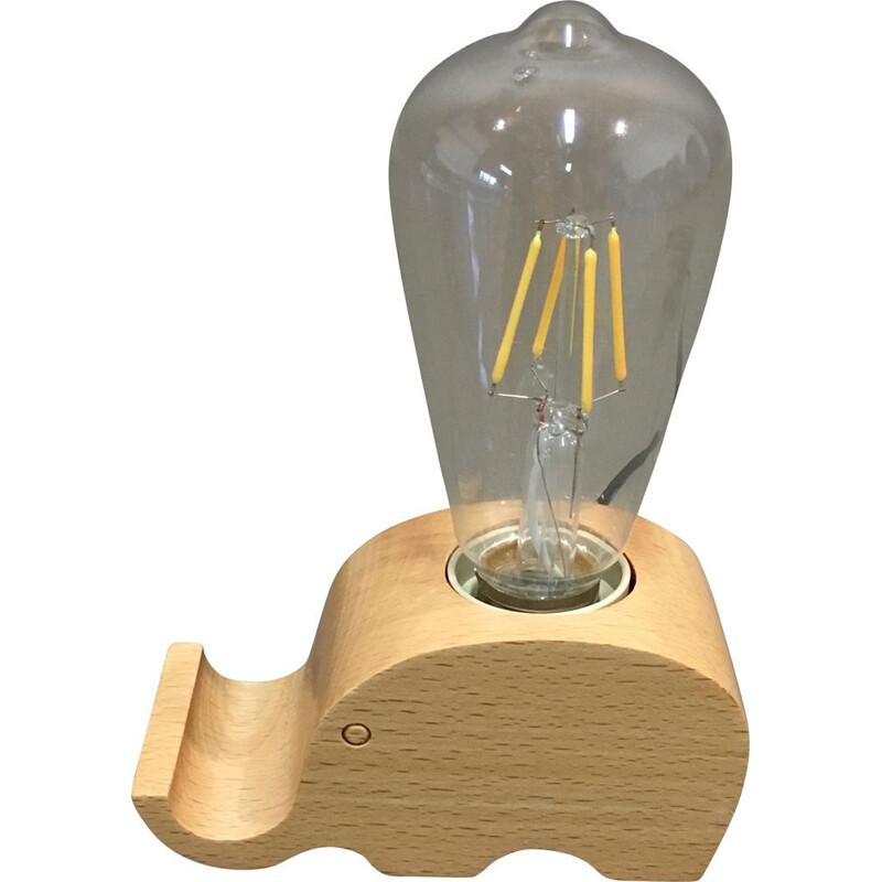 Lampe vintage en bois massif Design scandinave 2000
