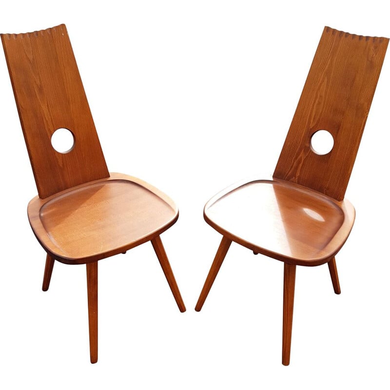 Pair of vintage slend chairs 1970