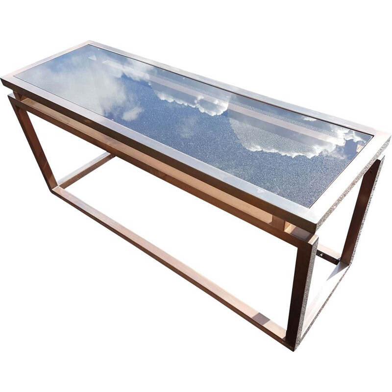 Vintage copper metal console 1970