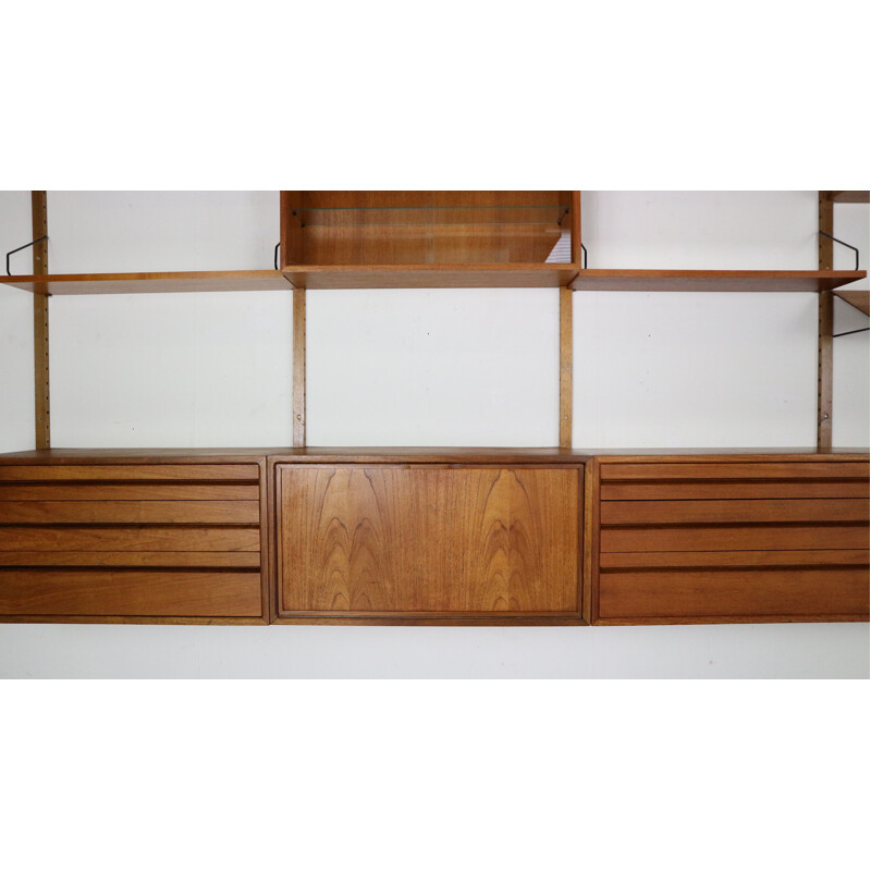 Vintage extra large wall system by Poul Cadovius for Royal System, 1950