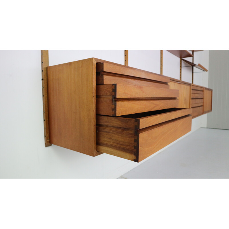 Vintage extra large wall system by Poul Cadovius for Royal System, 1950