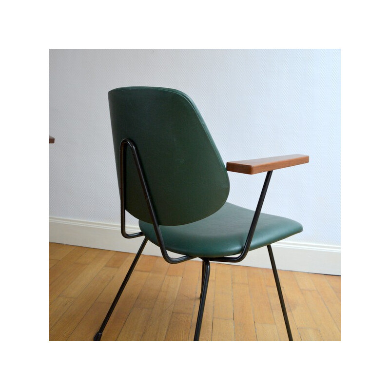 Kembo chairs in metal, wood and skai, Willem H. GISPEN - 1950s