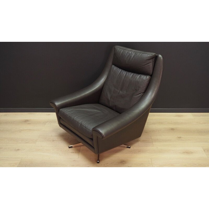 Vintage Aage Christensen leather armchair by Erhardsen & Andersen, 1960-1970