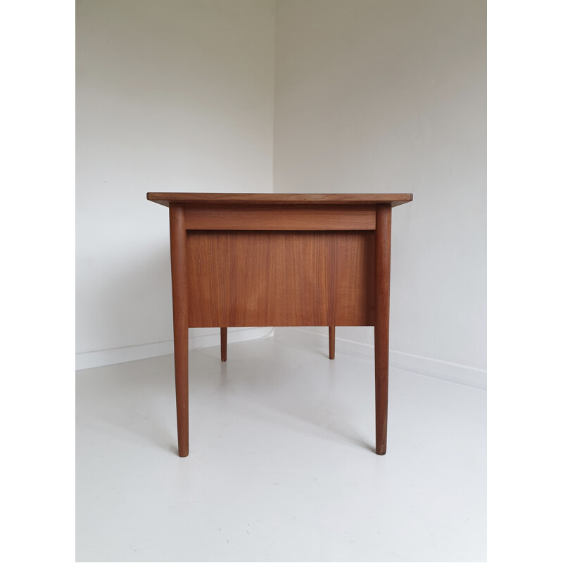 Vintage extendable teak desk by Arne Vodder for Sigh & Søns, Denmark, 1950s