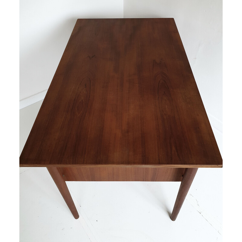 Vintage extendable teak desk by Arne Vodder for Sigh & Søns, Denmark, 1950s