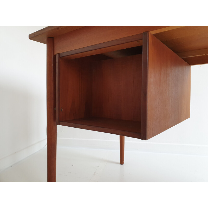 Vintage extendable teak desk by Arne Vodder for Sigh & Søns, Denmark, 1950s