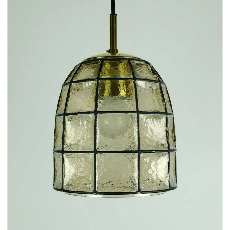 Glass vintage pendant light by Glashuette Limburg, 1960s