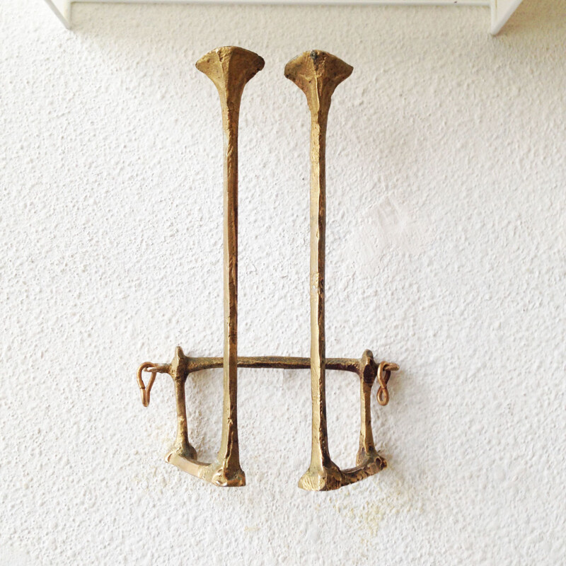 Felix Agostini bronze vintage wall lamp, 1962