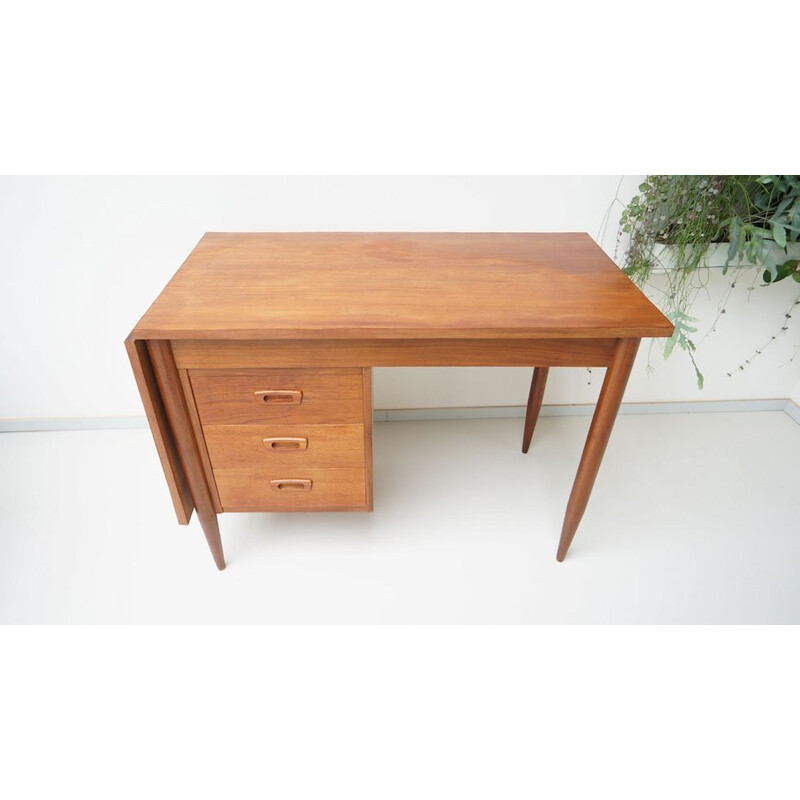 Teak leaf drop vintage desk by Arne Vodder, 1960s