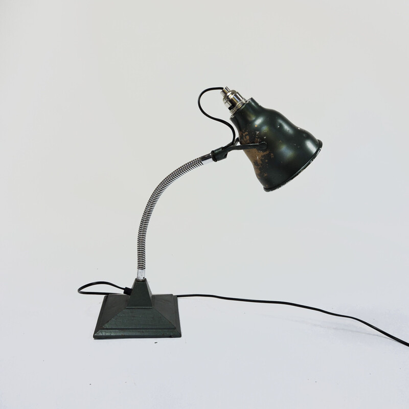 Lámpara de mesa industrial vintage, 1950