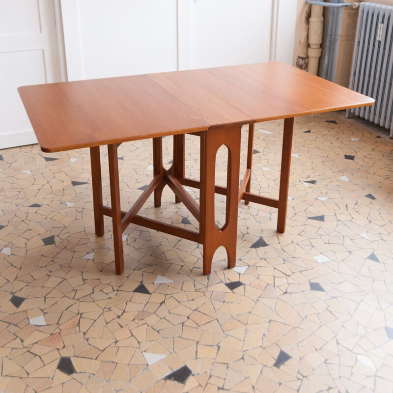 Scandinavian vintage table with flaps, 1960s