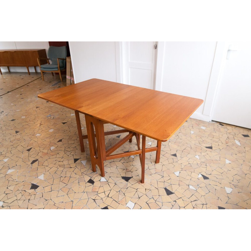 Table vintage scandinave à rabats, 1960