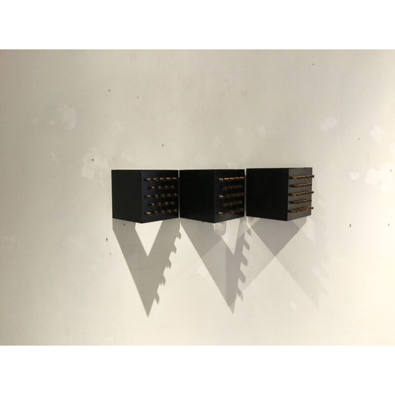 Set of 3 wall lamps from Raak, 1960s