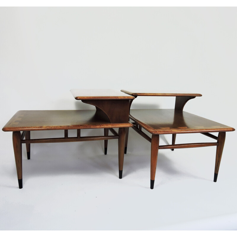 Ensemble de 2 tables d'appoint vintage par Andre Bus pour Lane Acclaim, 1950